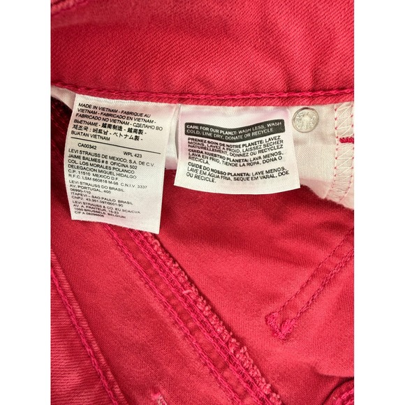 Levis 529 Curvy Skinny Leg Pink Denim Jeans Womens 6M W28 L32 Mid Rise Stretch - Picture 9 of 12